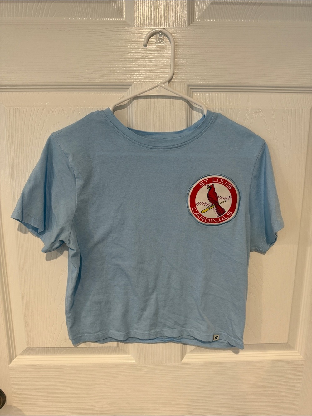 Fanatics Light Blue St. Louis Cardinals Cropped Tee with Chest Patch